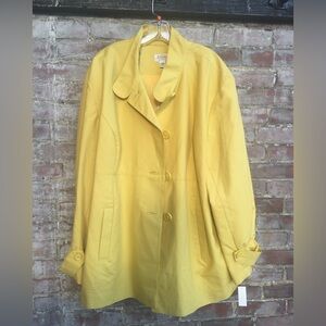 NWT TALBOTS YELLOW SPRING FULLY LINED COTTON A-LINE JACKET/COAT 24W